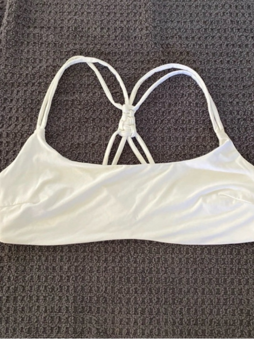 Unsubscribed White Strappy Back Bralette “if you know you know!”